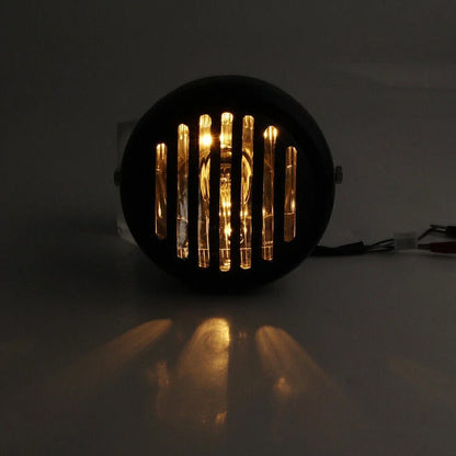 6.5" Round Scalloped Finned Headlight for Harley Sportster