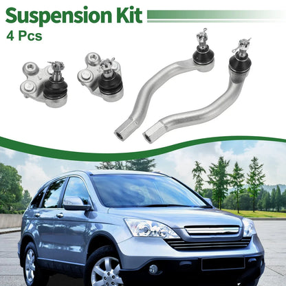 4 Pcs Front Suspension Kit Outer Tie Rod Ends Lower Ball Joints for Honda Civic (2006-2011)