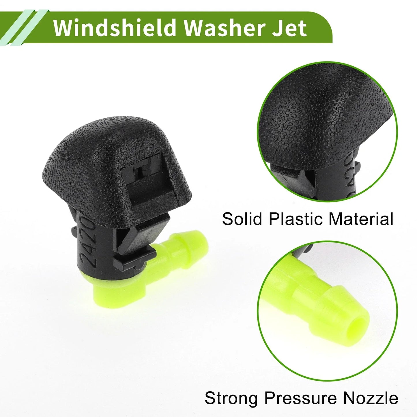 Windshield Washer Nozzle & 2 x Hose Connectors for Honda (2011-2017)