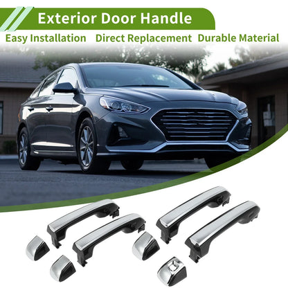 Exterior Door Handle Set for Toyota Lexus GX460 Black Silver Tone (2010-2023)