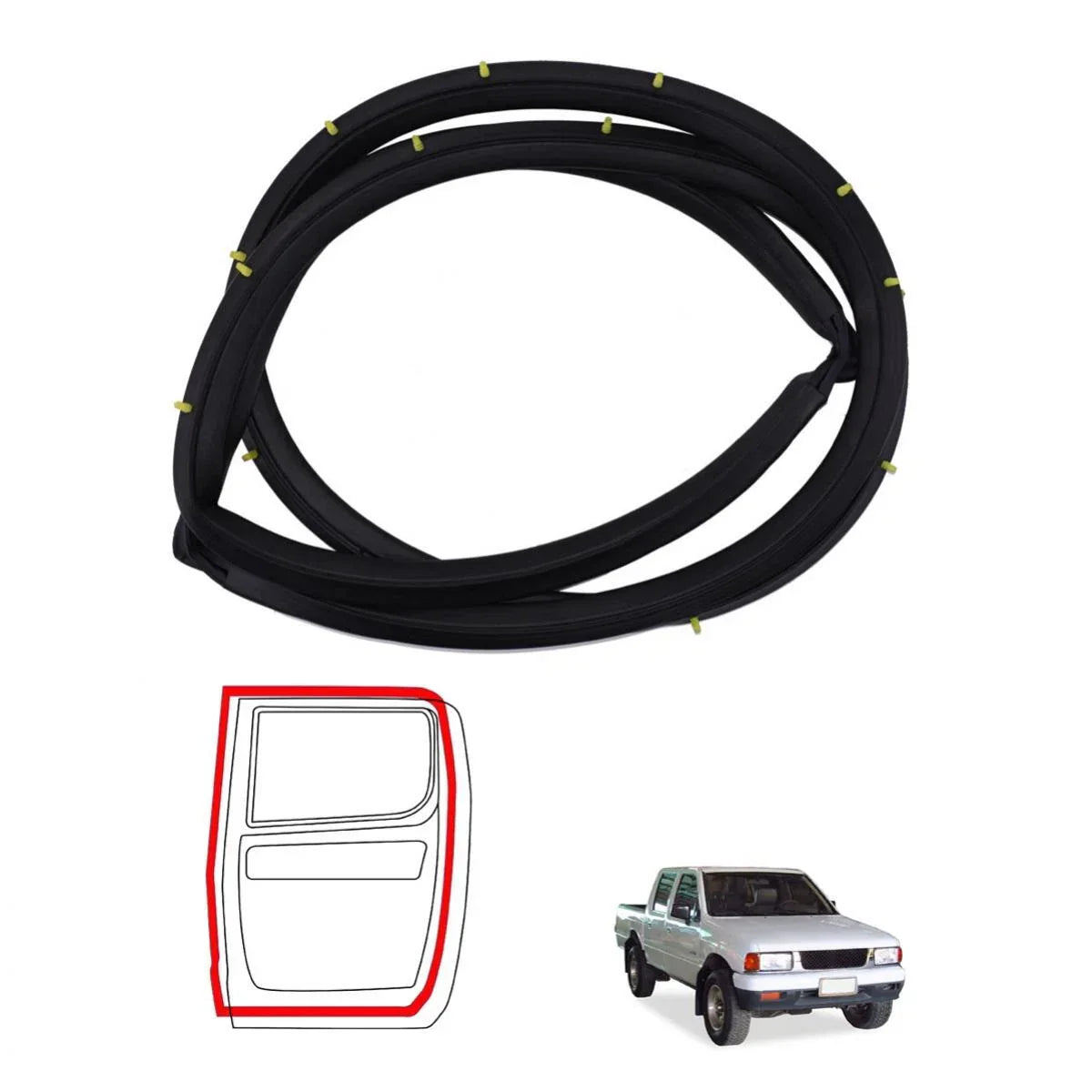 Door Rubber Weatherstrip Rear RH Fits Isuzu TF TFR Holden 4D Pickup 1989-02 D09