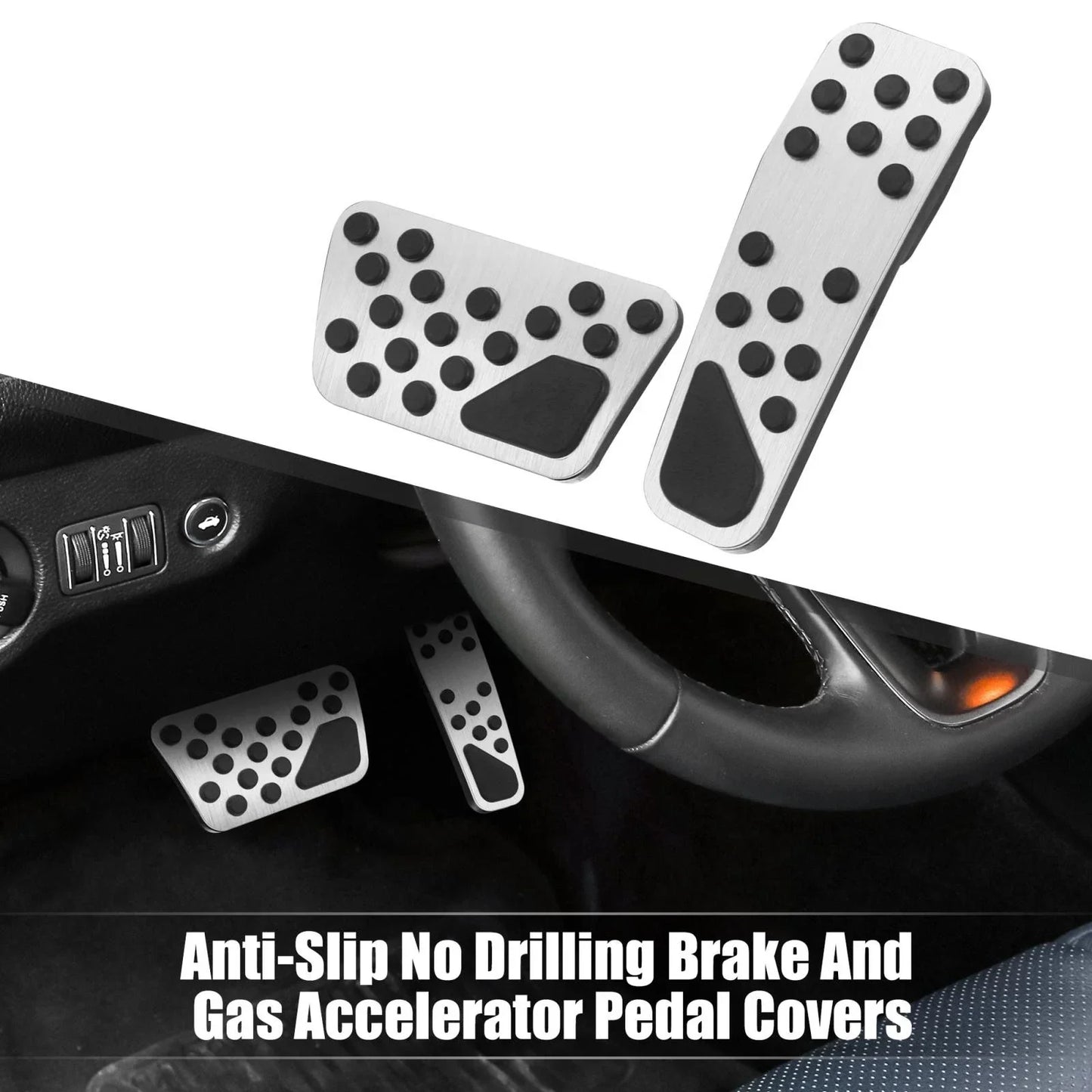 Brake & Gas Accelerator Pedal Covers Kit for Dodge Chrysler