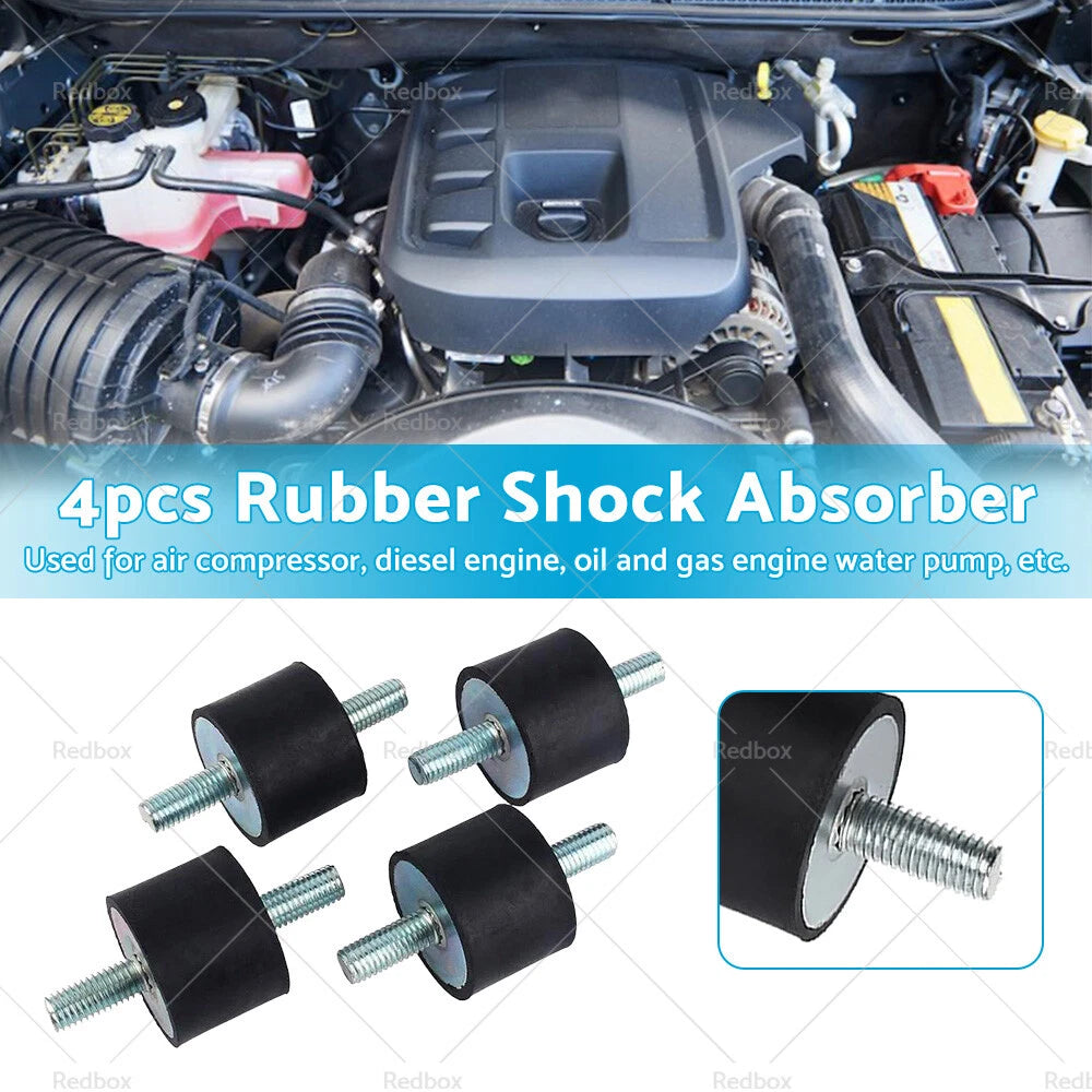 4 x M10 Rubber Shock Absorber Anti Vibration Isolator Mounts for Car Bobbin 30x40mm