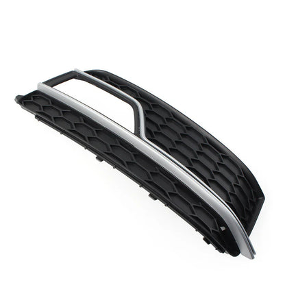 Front Bumper Fog Light Grille Cover w/Silver Trim for Audi A5 S5 (13-17)