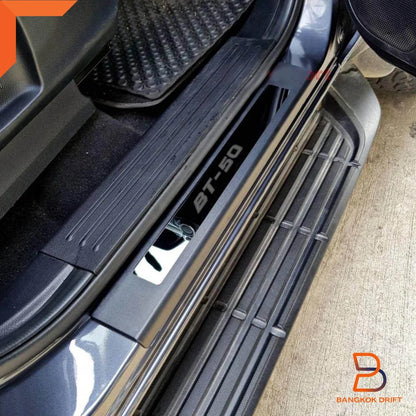 Black Chrome Door Sill Scuff Plates for Mazda BT-50 Ute (2012-2019)