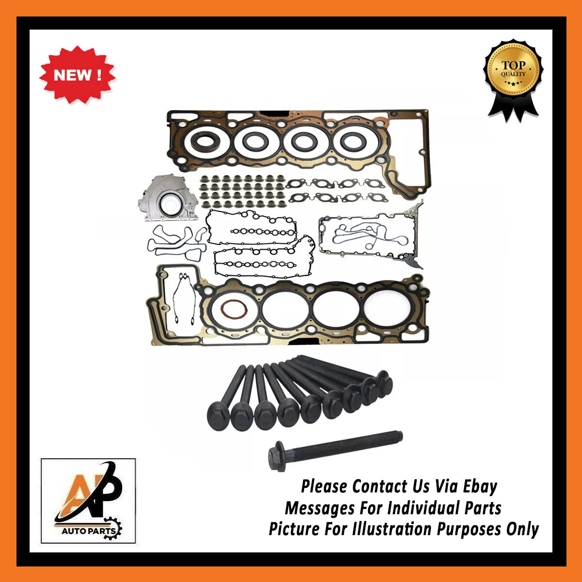 Engine Gasket Set and Head Bolts Kit for Jaguar Land Rover 4.4 Diesel (448DT) (2010–2019)