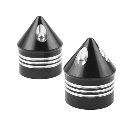 Black & White Front Axle Cap Nuts for Harley Touring Dyna Road King