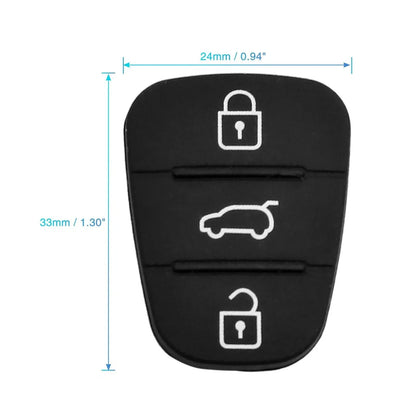 Hyundai 3 Button Key Fob Shell Case Rubber for Replacement ()