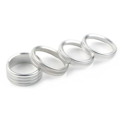 4 x Silver Air Conditioner Knob Ring Covers for Jeep Wrangler JL (2018-2020)