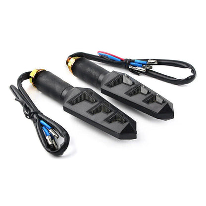 10mm Motorcycle Black LED Amber Turn Signal Lights for Universal Models