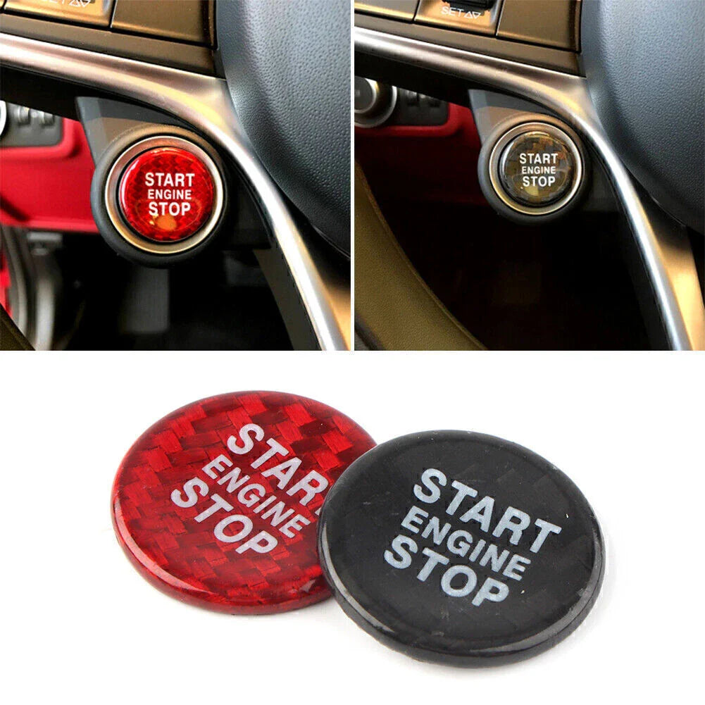Red Engine Start Button Cap Cover for Alfa Romeo Giulia Stelvio (2017-2023)