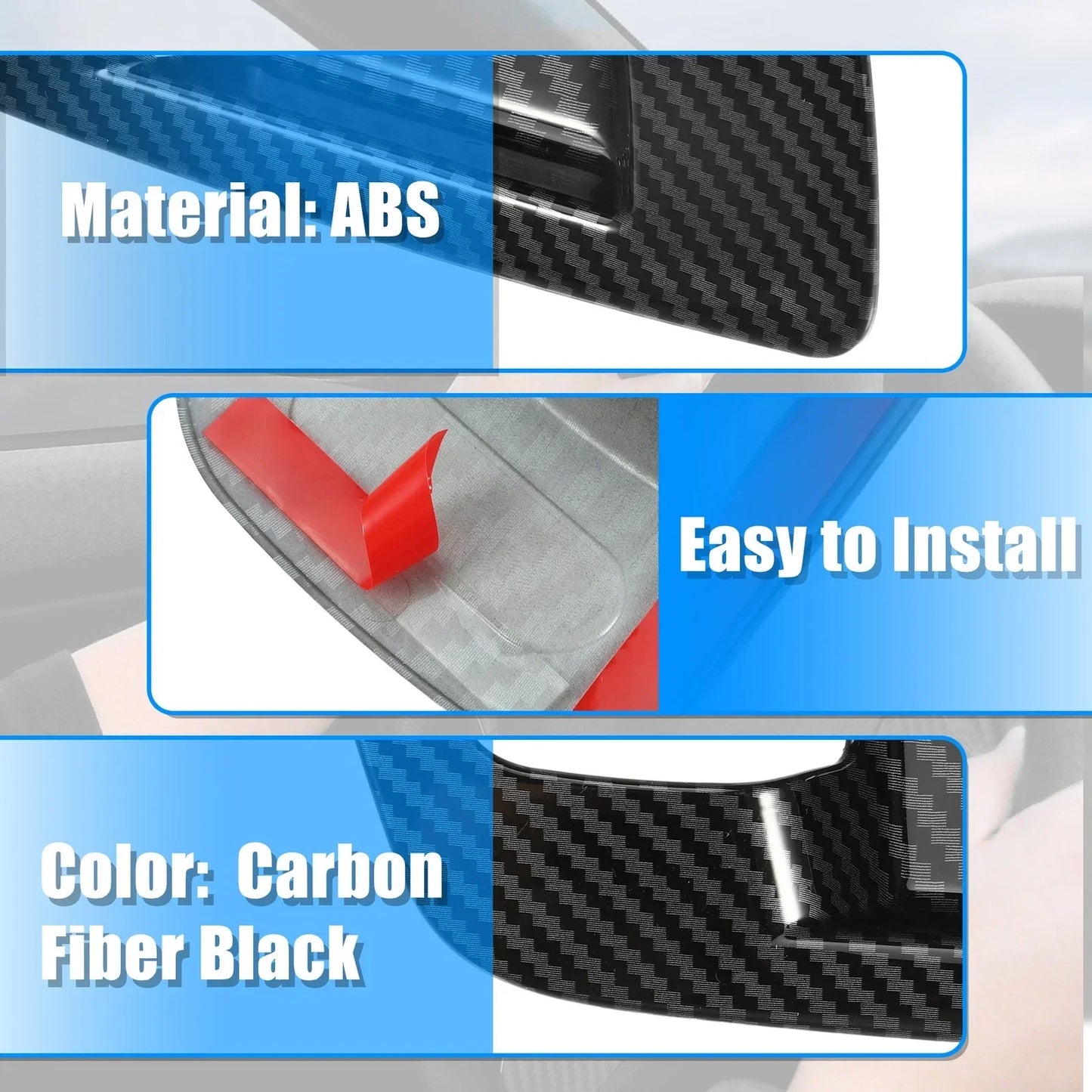 Carbon Fiber Inner Door Handle Bowl Cover Trim for Dodge