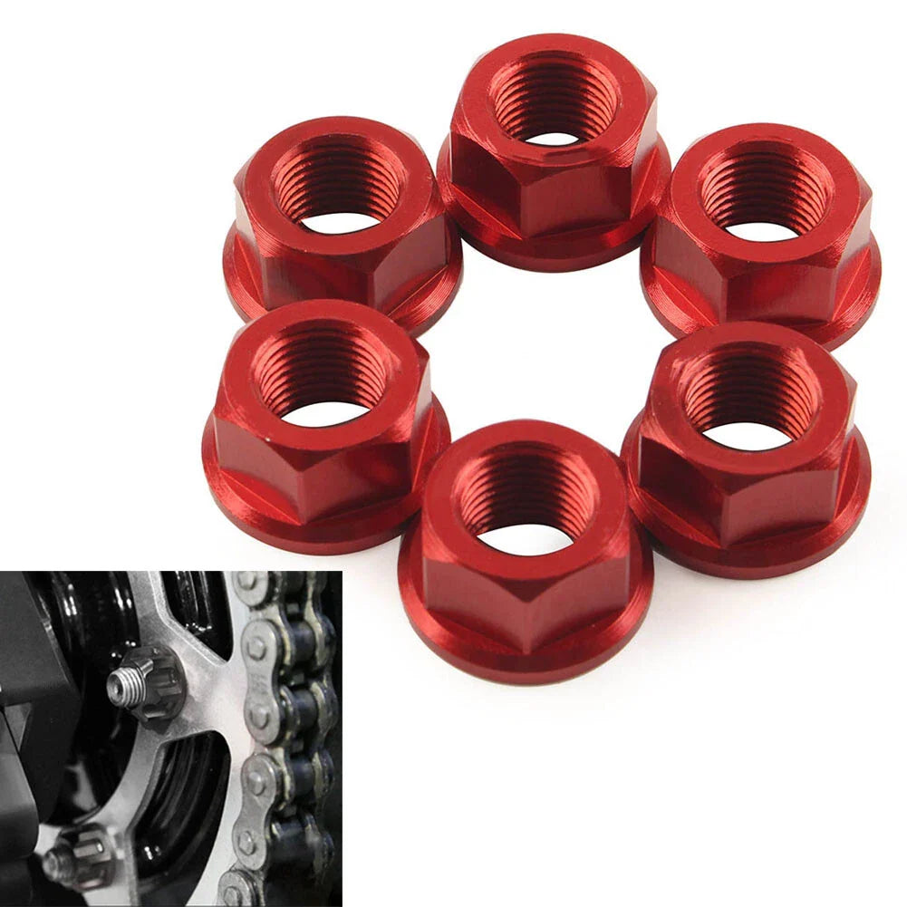 Red M10 x 1.0 Rear Sprocket Nuts for Ducati Streetfighter Panigale V4 (2018-2023)