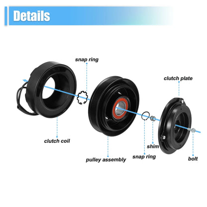 AC Compressor Clutch Kit for Dodge Ram 1500 3.7L 4.7L (2002-2010)