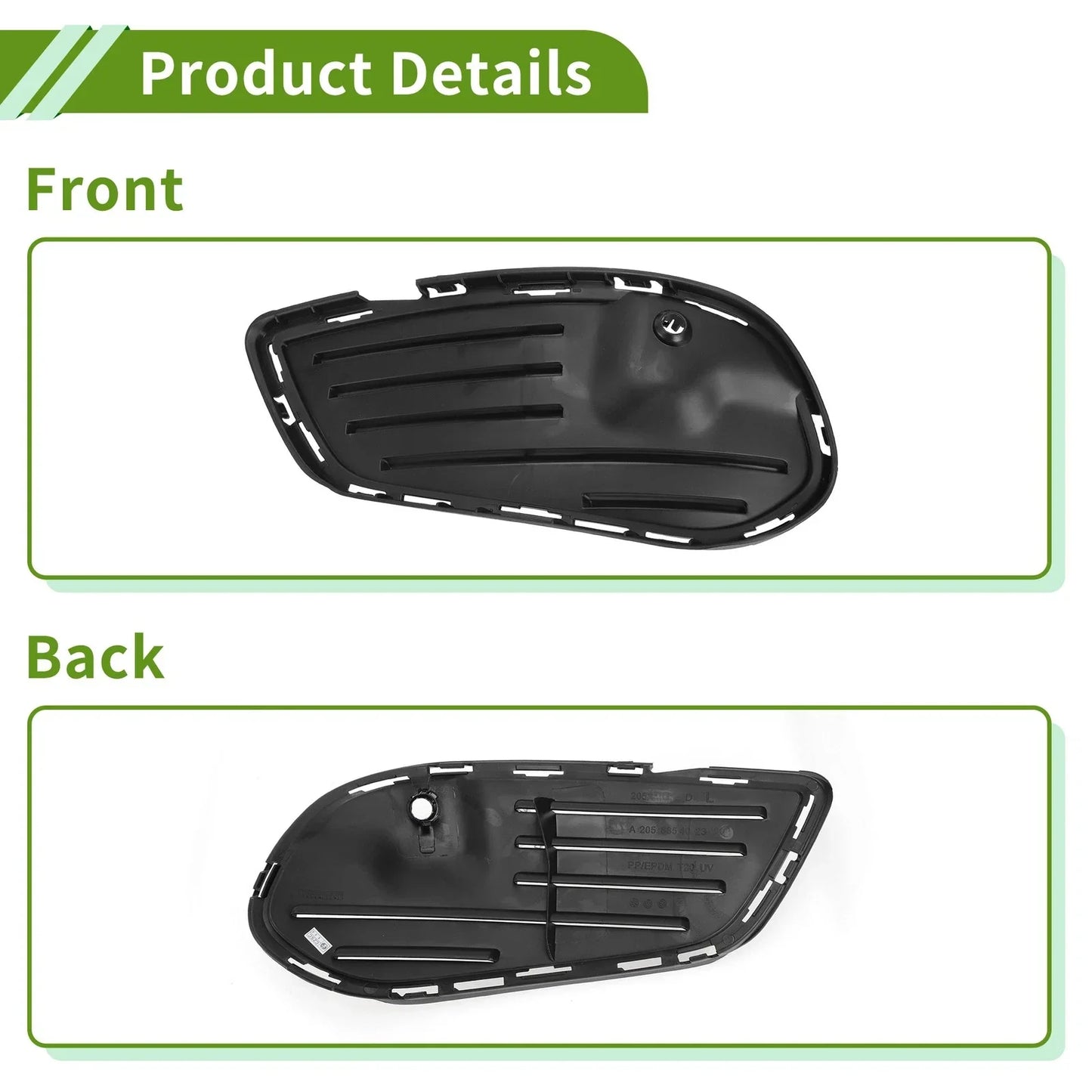 Front Left Fog Light Grill for Mercedes-Benz C300 (2017-2018)