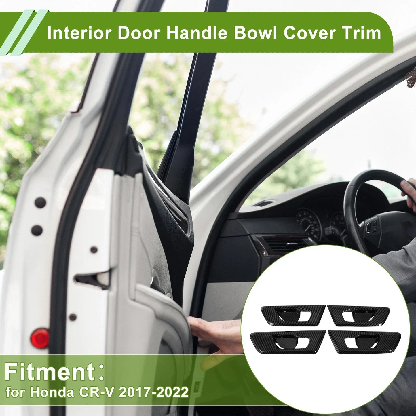 Interior Door Handle Bowl Cover Trim for Honda CR-V (2017-2022) - 4 Pcs