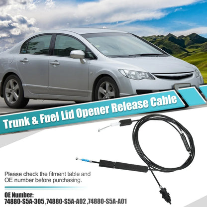 Trunk Lid Fuel Door Release Cable for Honda Civic (2001-2005) Black
