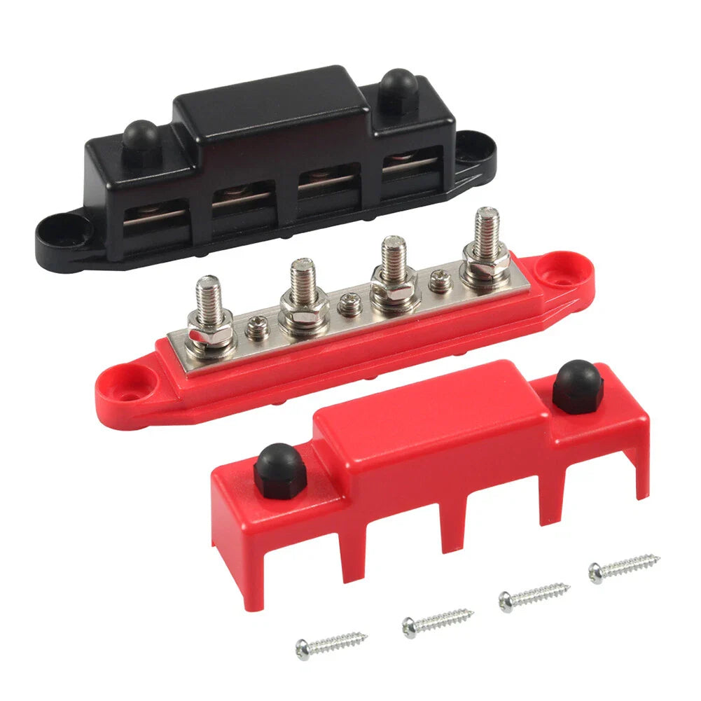 5/16" 4 Stud Bus Bar Terminal Power Distribution Block for Boat Truck Camper