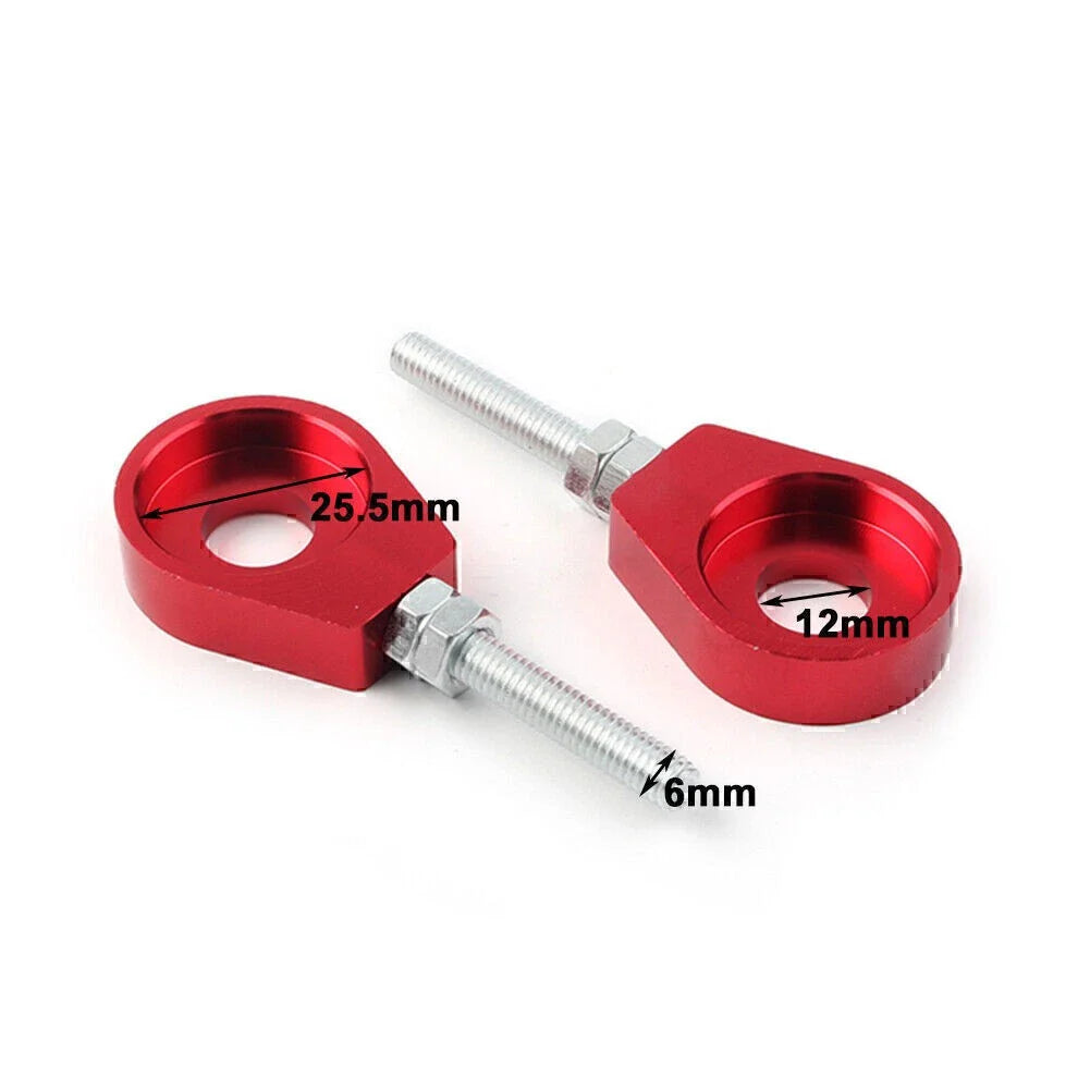 Red 12mm Chain Adjuster Block Tensioners for Pit Quad Dirt Bike ATV CRF50