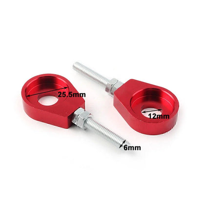 Red 12mm Chain Adjuster Block Tensioners for Pit Quad Dirt Bike ATV CRF50
