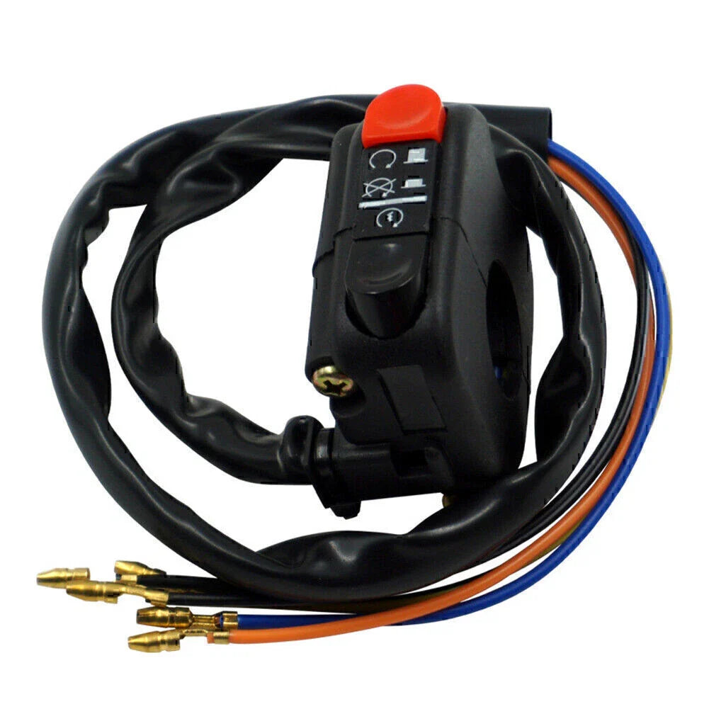 Universal 7/8" Handlebar Motorcycle Ignition Switch Starter - Black