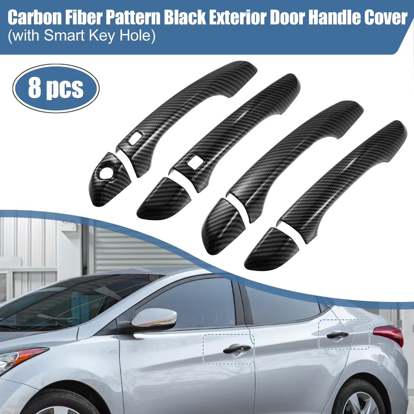 8pcs Side Door Handle Cover Trim for Hyundai Elantra (2017-2020)