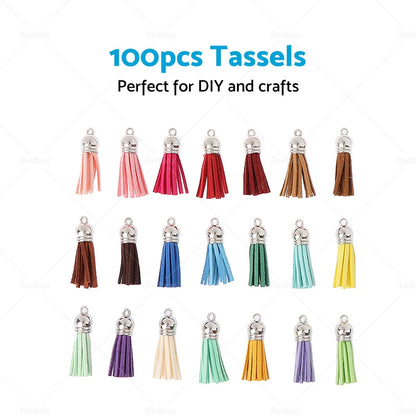 100PCS Leather Tassels for Key Chains, Crafts, Jewelry Making