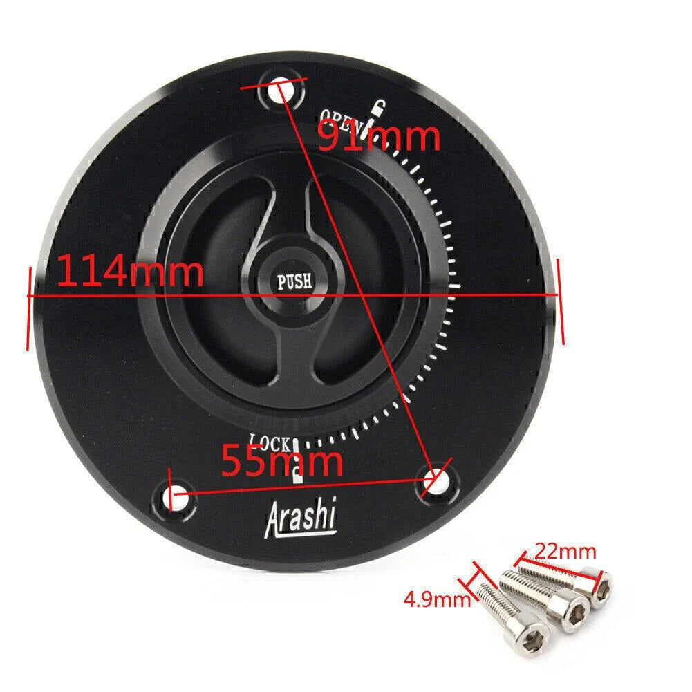 Fuel Gas Tank Cap Cover for Kawasaki NINJA ZX6R ZX10R ER-6F Z800 Z750 Z1000