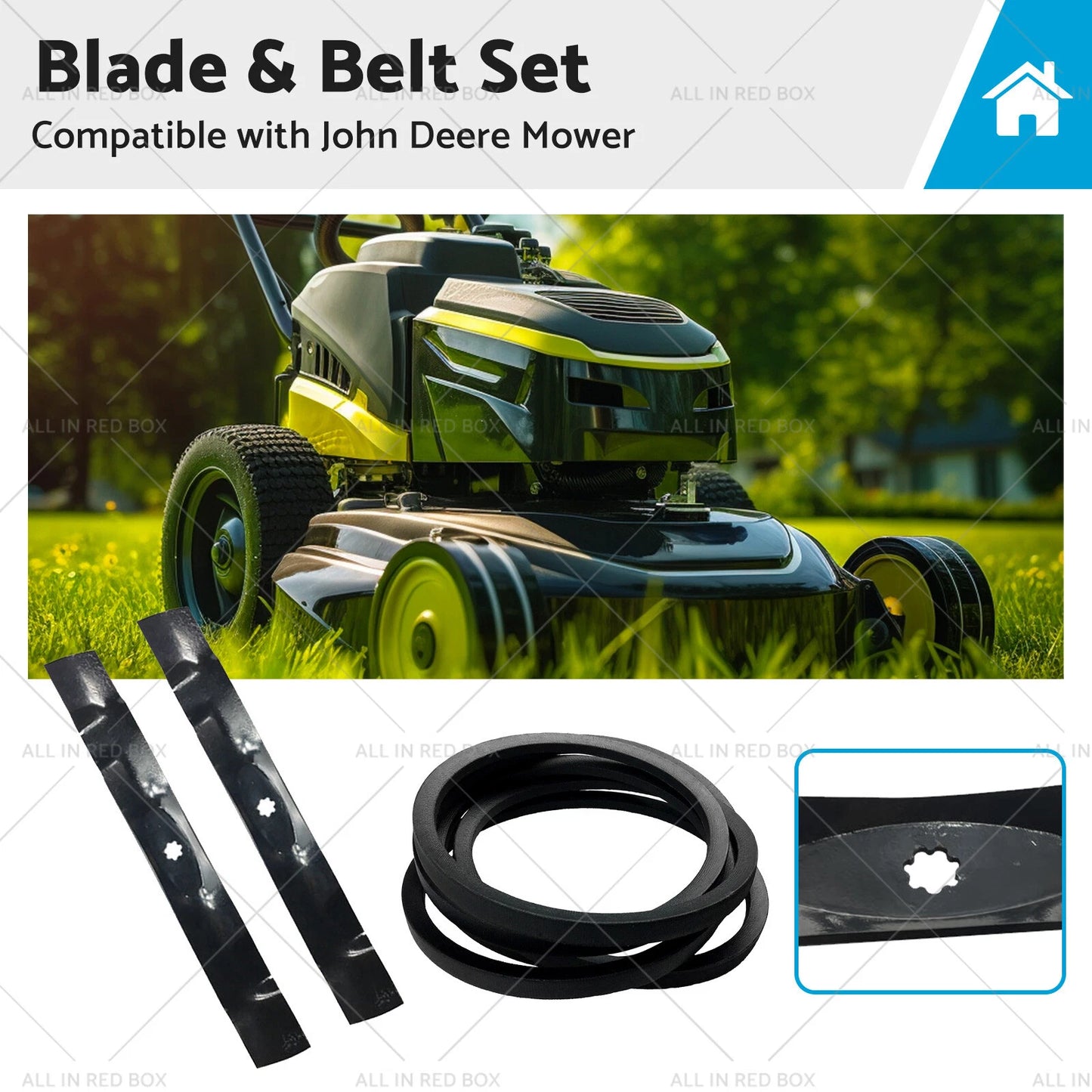 42" Blade & Belt Set for John Deere Mower LA115 LA120 LA125 (2006-2011)