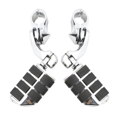 Chrome 1.25" Engine Guard Highway Foot Pegs & Clamps for Harley