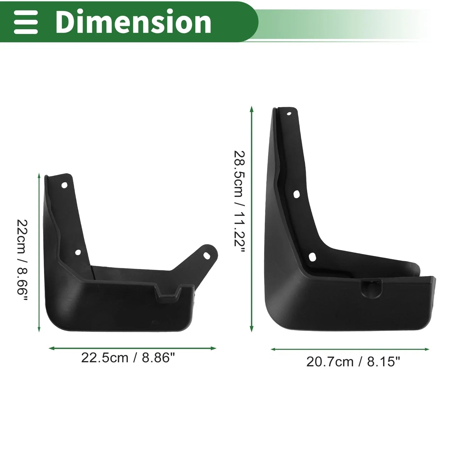 Mud Flaps Splash Guards for Hyundai Encino (2018-2020) with Mount Accessories