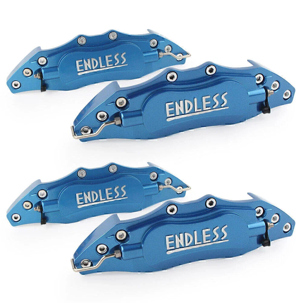 4 x 10.5" Metal 3D Endless Universal Front Brake Caliper Covers Blue