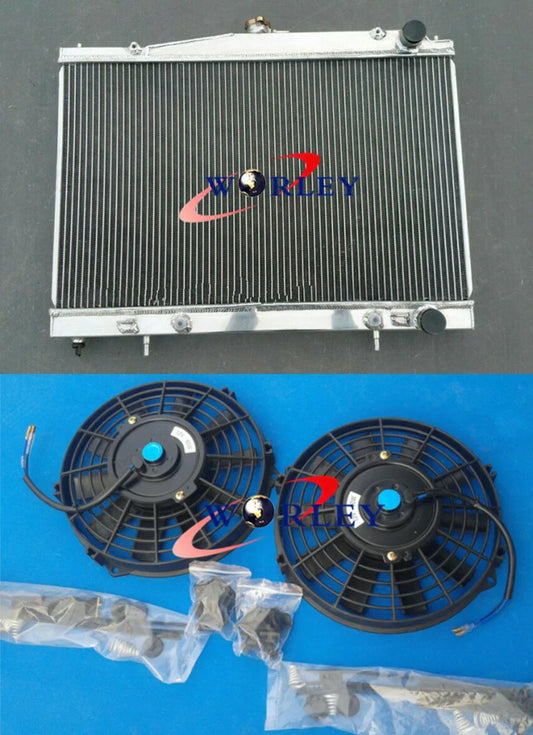 Aluminum Radiator & Fans for Nissan Skyline R33 R34 GT GTT GTR (1993-2003)