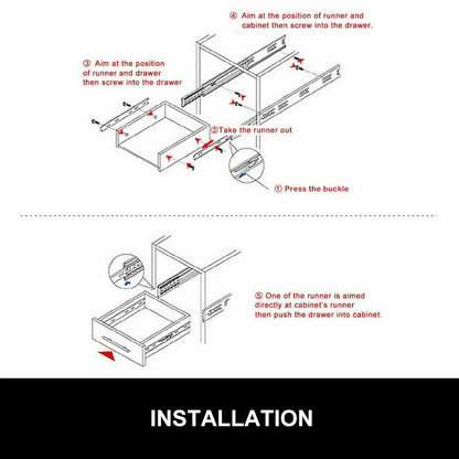 Heavy Duty 90KG Load  Locking Drawer Slide Runners for Trailer (800mm)