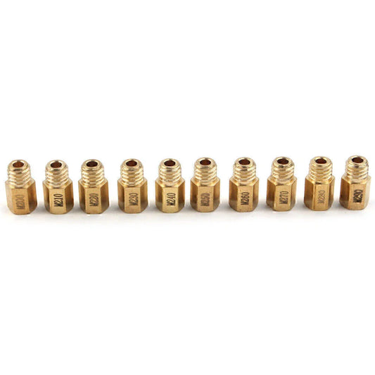 10 Pcs Hex Type Main Jets for MIKUNI VM/TM/TMX Carburetor (200-290)