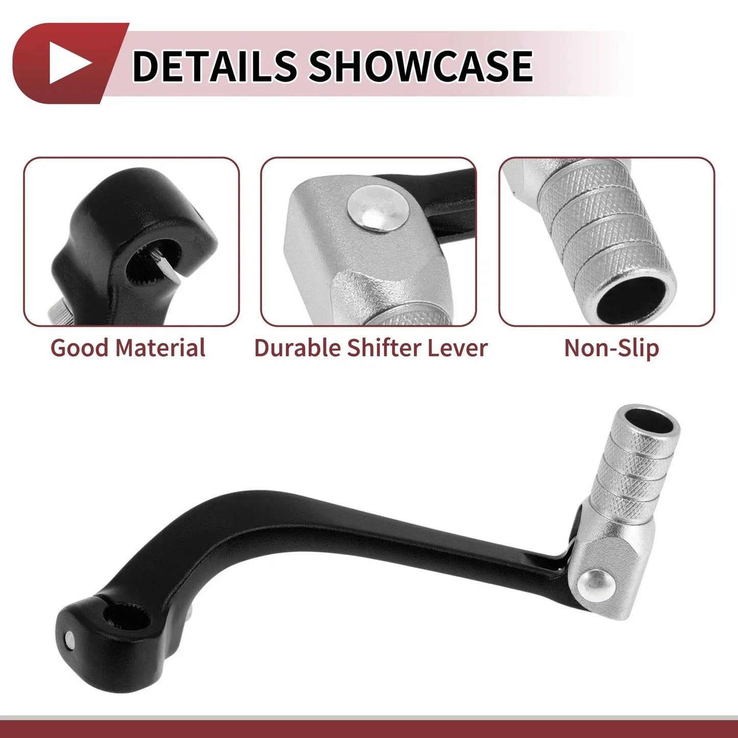 Folding Motorcycle Gear Shifter Lever for Honda CRF110F (2013-2018) Black Silver