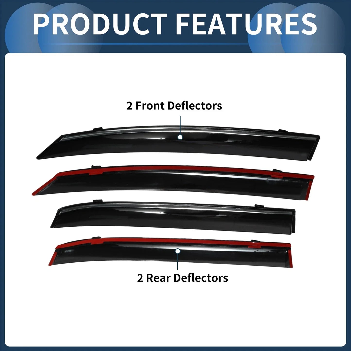 Window Deflectors for Honda Fit 2021 Side Window Vent Visors Tape-On Black 1 Set