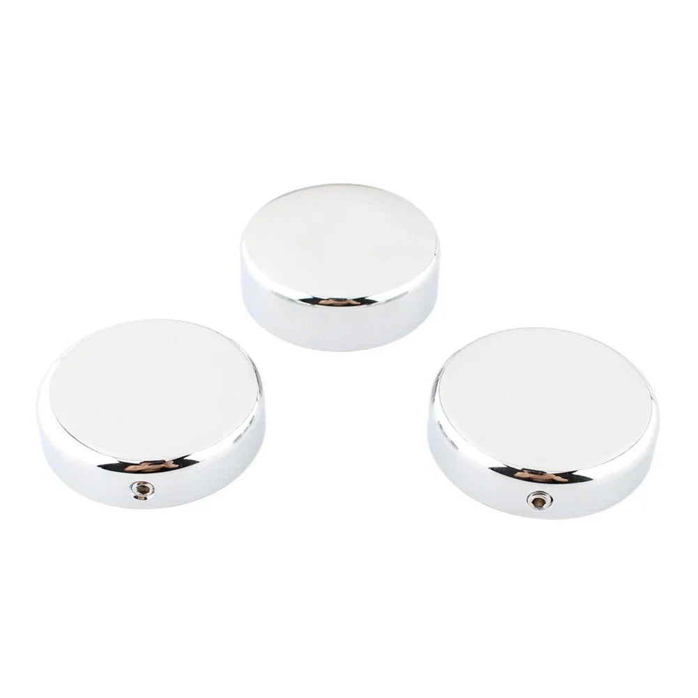 3 x Chrome Top Fork Tube Stem Nuts for Harley V-Rod Night Rod Special (2007-2011)