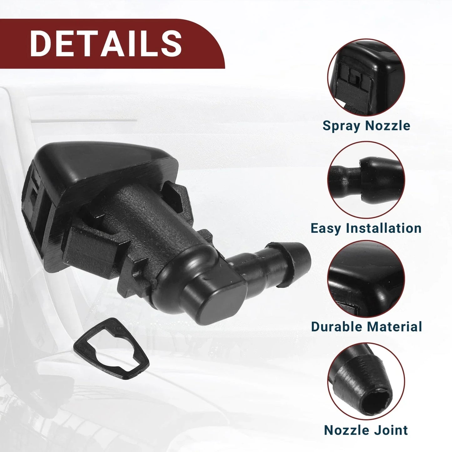 Windshield Washer Nozzle Set for Chrysler 300 (2005-2010) with Hose & Connectors