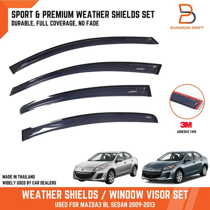 Weather Shield Window Visor Guard for Mazda 3 Sedan (2009-2013)