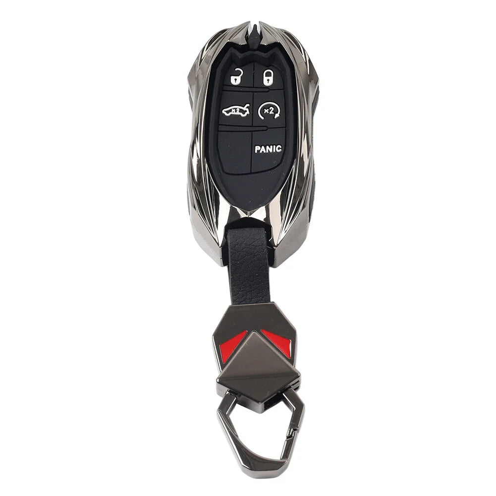 Black 5-Button Smart Key Fob Shell Cover for Dodge Challenger (2015-2023)