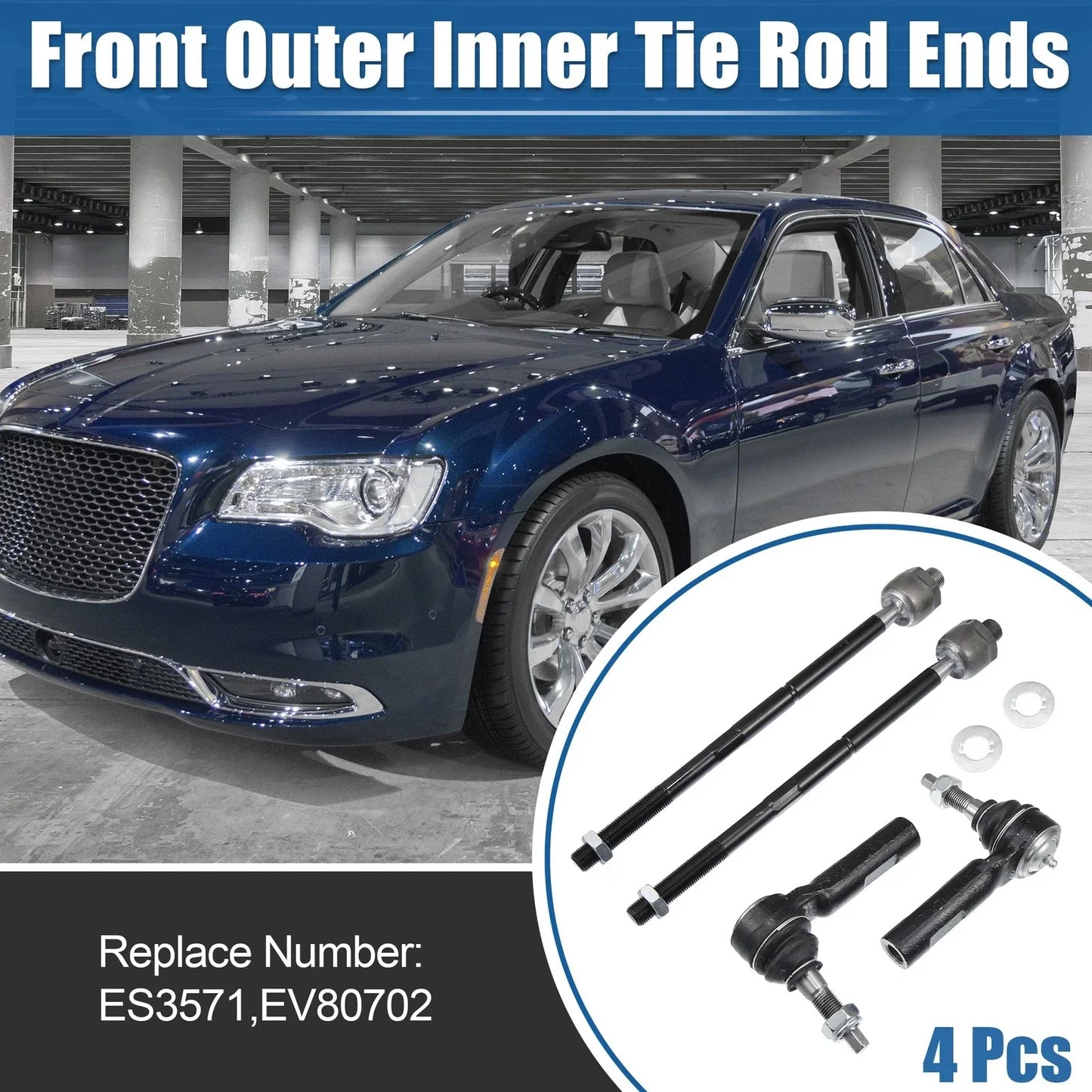 4 Pcs Tie Rod End Links for Dodge Challenger Charger (2011-2023)
