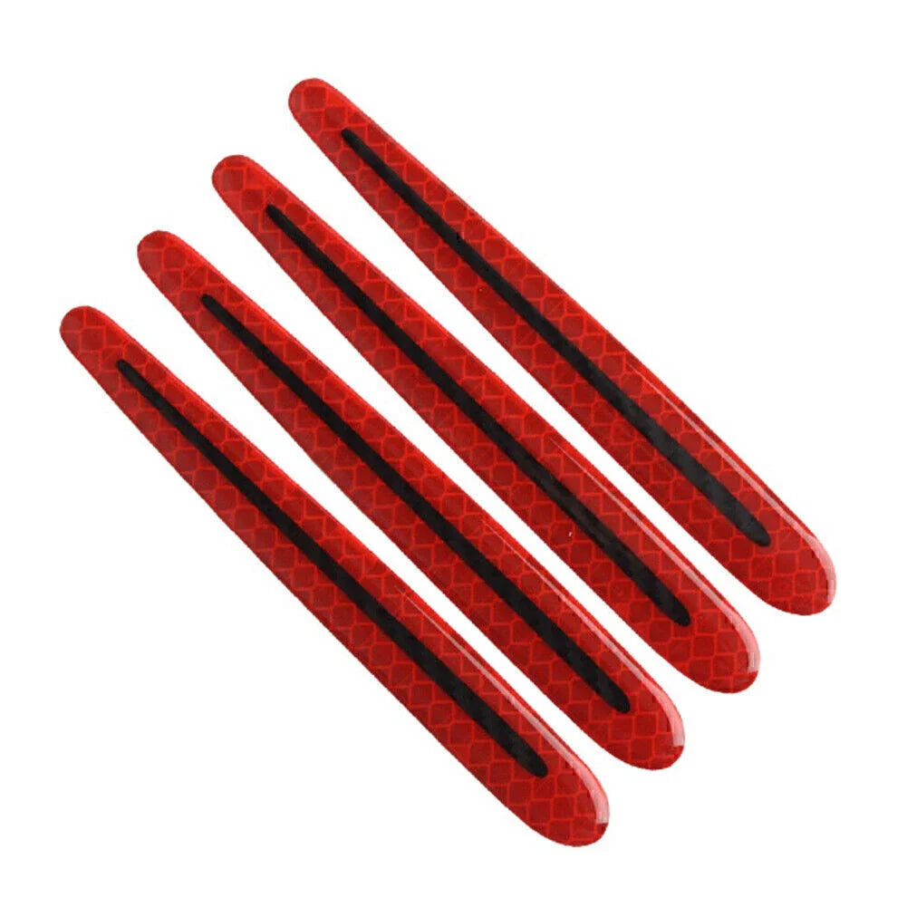 4 x Universal Car Door Handle Reflective Stickers for Scratch Protection Red