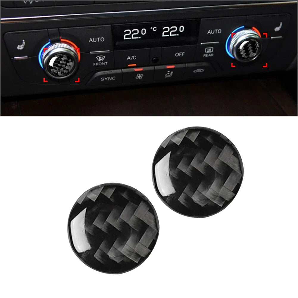 Carbon Fiber AC Switch Button Cover Trim for Audi A6 A7 (2012-2018)