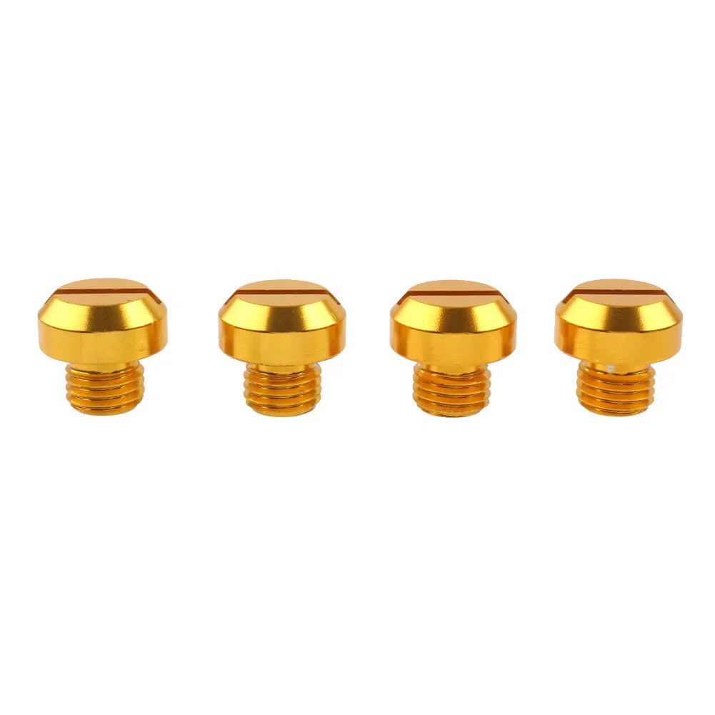 4PCS M10 Motorcycle Mirror Hole Blanking Plugs Screws Caps Gold