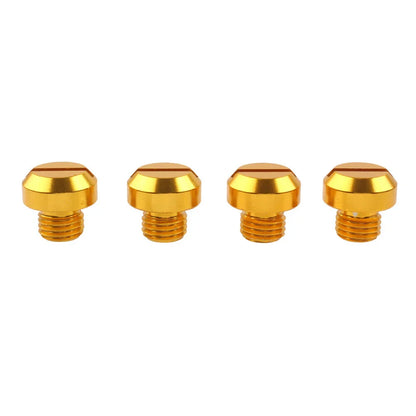 4PCS M10 Motorcycle Mirror Hole Blanking Plugs Screws Caps Gold