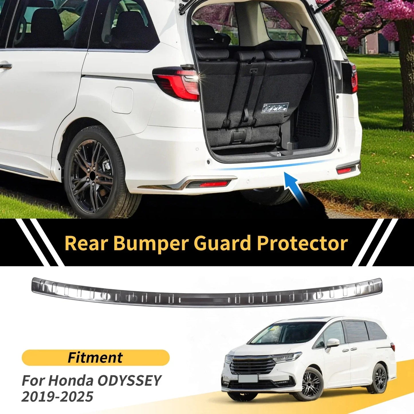 Rear Bumper Topper for Honda Odyssey 2019-2025 Silver Tone 1 x Piece