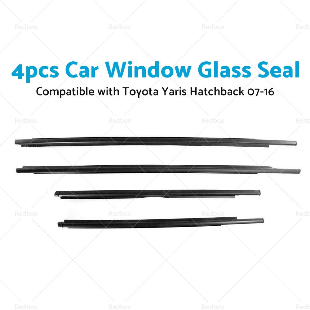 4 x Window Glass Seal Weatherstrip for Toyota Yaris Hatchback (2007-2016)