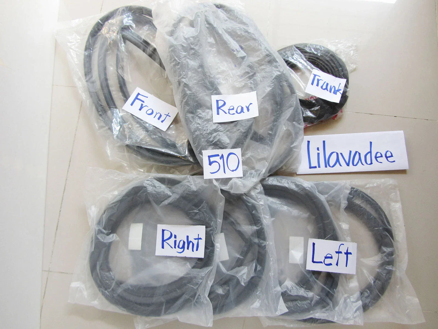 Weatherstrip Rubber Seal Set for Datsun 510 1600 4-Door (1968-1973) - 7 pcs