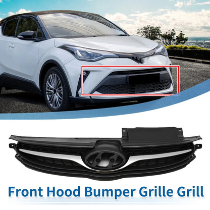 Front Upper Bumper Grille for Hyundai Elantra 2011-2016 Black Chrome Silver